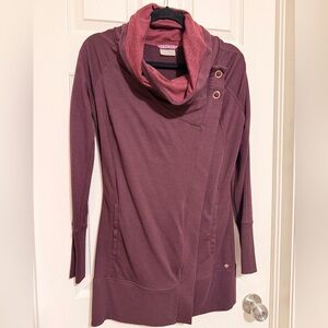 Women's Burgundy Sweater with Cowl Neck